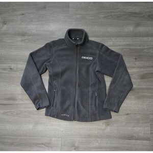 Geico Insurance Employee Jacket Womens Small Gray‎ Full Zip Fleece Uniform